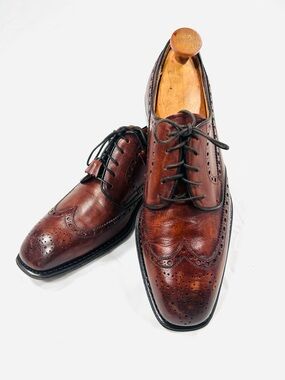 Calzoleria Harris for Barneys  New York Leather Brogue Oxford Dress Shoes